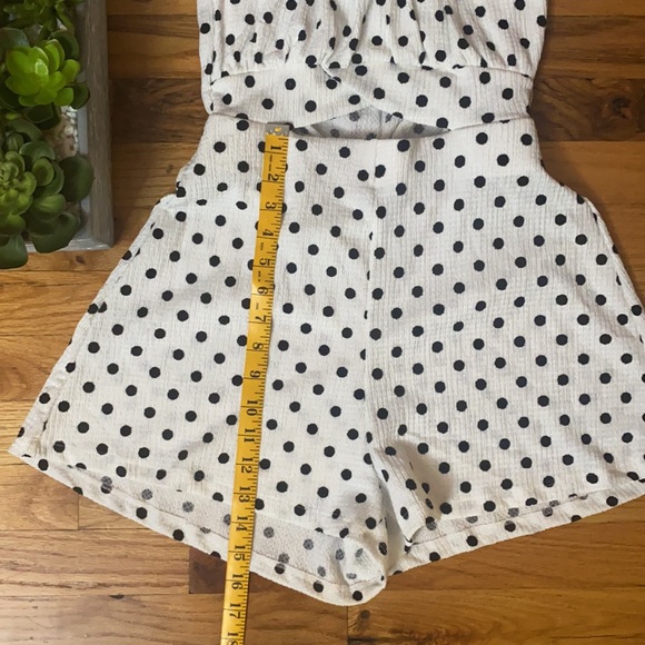 STREETWEAR SOCIETY White and Black Polka Dot Short Romper NWT - Picture 7 of 8